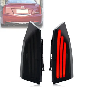 LED Tail Lights For Cadillac ATS ATS-V 2013-2019 Sedan Black Rear Lamps Assembly - Picture 1 of 5