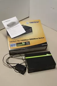 Trendnet 16 Port 10/100 Mbps GREENnet Switch TE 100- S16Dg with book and box - Picture 1 of 7