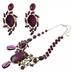 Orné Régence Ancien Victorien Artisant Passerelle Tapis Rouge Collier / Boucles - Picture 1 of 5