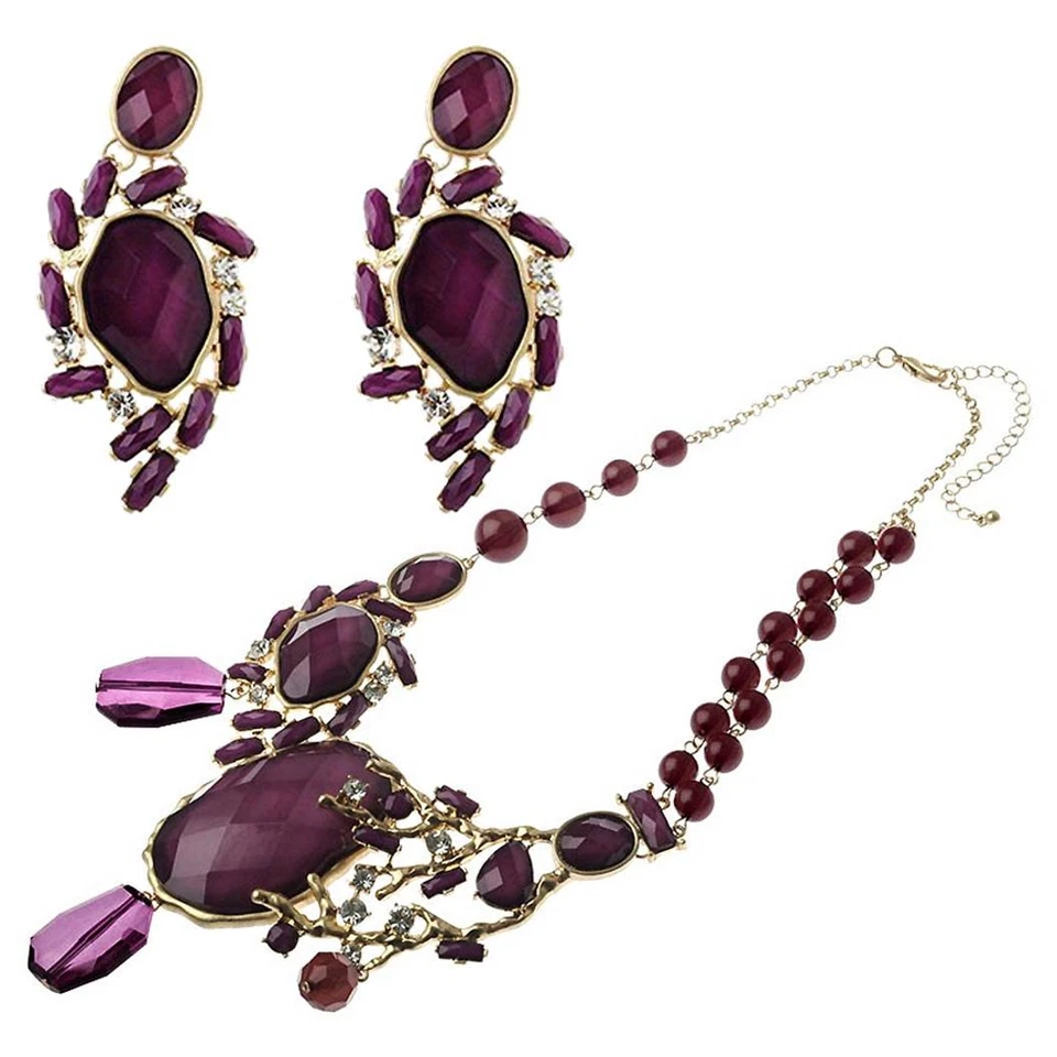 Collar/pendientes alfombra roja pasarela artesanal victoriano reliquia regencia ornamentada Foto 1 de 1