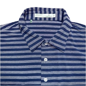 Polo uomo CRIQUET con tasca, taglia XL blu spilla righe SS camicia Perù - Foto 1 di 6