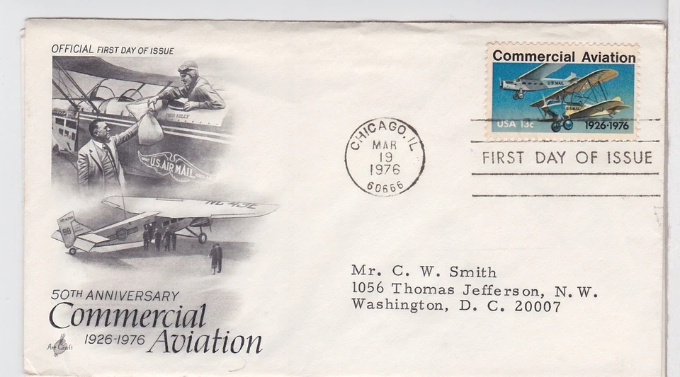 TurtlesTradingPost- Commercial Aviation 1976 #1684 Artcraft FDC - Image 1 of 1