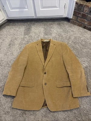 Chaps Ralph Lauren Mens 42R Tan Corduroy Blazer Sport Coat Suit Jacket 3 Button - Image 1 of 4
