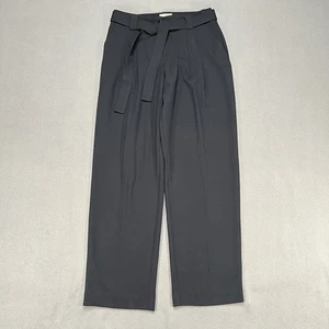 Anthropologie Maeve Tailored Trousers Navy Blue Womens 8 Wide Leg Belted Pants - Picture 1 of 6