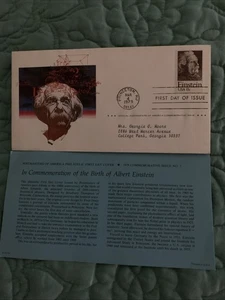 ALBERT EINSTEIN-#1774 US FDI POSTMASTERS OF AMERICA CACHET W/INFOR SHEET - Picture 1 of 2