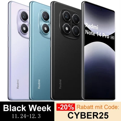 Xiaomi Smartphone Redmi Note 14 Pro 4G 8+256GB 50MP NFC 120Hz Handy - Imagen 1 de 4