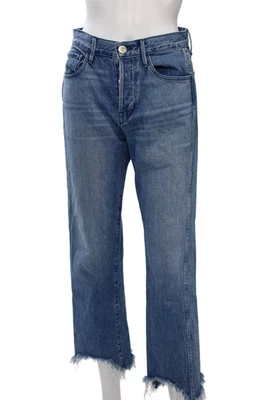 3x1 NYC Women Cropped Straight High Rise Blue Cotton Jeans Size 26 - Image 1 of 4