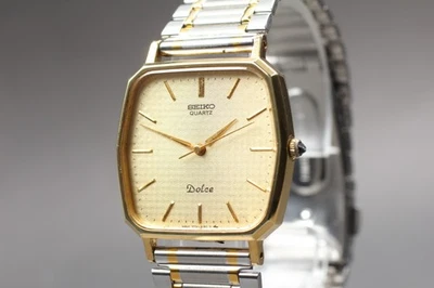 1985 Vintage SEIKO DOLCE 7731-5120 Gold Hexagon Dial Quartz Men's Watch - Image 1 of 4
