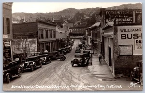 Postal JH12/Central City Colorado RPPC c1930s Sanborn Autos Tiendas 107 - Imagen 1 de 4