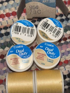 6 Lot New J&P Coats Dual Duty Thread #73-C Maze Yellow Sews All Fabric 135 Yd Ea - Picture 1 of 3