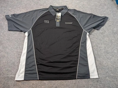 Camisa Polo Guinness Para Hombre 3XL Negra Gris ESTD 1759 Cerveza Logo Bordado Golf Foto 1 de 4