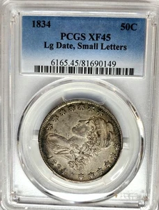 1834 Capped Bust Half 50C PCGS XF45 (Large Date, Small Letters) Excellent Detail - Picture 1 of 4