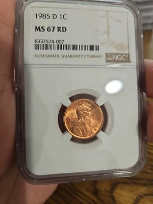 1985 D Ngc MS67RD Lincoln Cent - Image 1 of 2