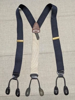 Vintage TRAFALGAR Tirantes TALLA ÚNICA Cuero Seda Brazaletes Azul Foto 1 de 4