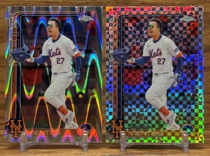 MARK VIENTOS X-Fractor + RayWave Refractor LOT | 2025 Topps Chrome NY METS #129 - Picture 1 of 2