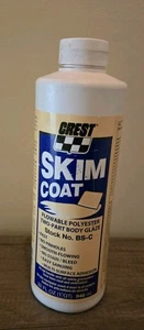 Crest Skim Coat BS-C Flowable Polyester Two-Part Body Glaze 1 Quart Auto Body... - Picture 1 of 4