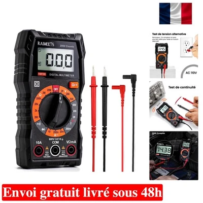Multimètre Digital KAIWEETS pour Tension CA/CC et Résistance – Compact et Précis - Photo 1/4