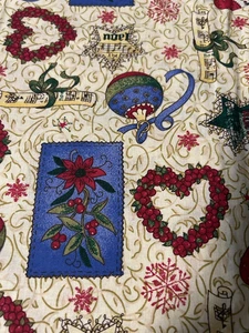 Weihnachten Noel Stoffrest Strumpf Herz Schneeflocken Ornamente 2 YARD - Bild 1 von 5