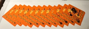 Vintage Halloween Napkins - 40's/50's Crepe Paper - HauntedHouse/Pumpkins - 12 - Bild 1 von 10