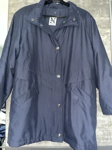 Women’s NuAge Size 14 Navy Dark Blue Coat Jacket Rainwear Zip Up Spring Light - Picture 1 of 12