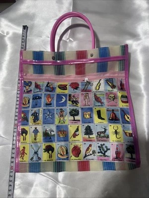 Loteria Reusable Mexican Market Mesh Bag Tote Bolsa De Mercado 16” Pink NWOT - Image 1 of 4