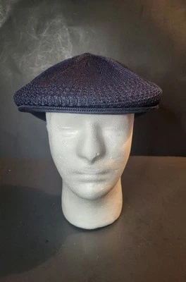 KB Ethos Trading Corp Blue Crochet Beret Cabbie Driving Cap Hat - Size Large  - Image 1 of 4