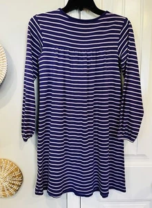Hanna Andersson Purple Striped Dress EUC Girls Long Sleeve Size 150 (12) - Picture 1 of 4