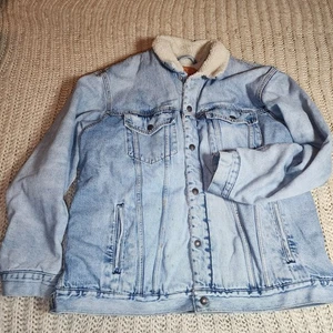 Levi’s Vintage 2XL Sherpa Trucker Jacke Herren Medium Light Wash Denim Y2K 90er - Bild 1 von 24