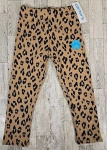 Carters Leggings Pants Girls 10 & 12 Brown Cheetah Print Fuzzy Inside - Picture 1 of 9