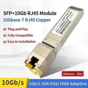 SFP 10G RJ45 Transceiver Module SFP-10G-TX 10GBase-T RJ45 Copper 30m ForMikrotik - Afbeelding 1 van 12