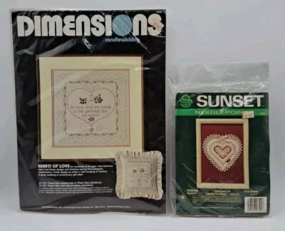 De Colección Dimensiones Candlewicking Hearts of Love & Sunset Cinta Punta de Aguja Corazón  Foto 1 de 4