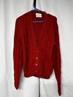 Vintage Mr Rodgers Cardigan Sweater Men's Size Large Made in USA Red Grandpa