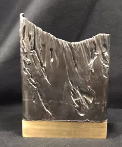 Brian Kerr Brutalist Vase Steel Bronze Signed Paul Evans Style - Picture 1 of 9