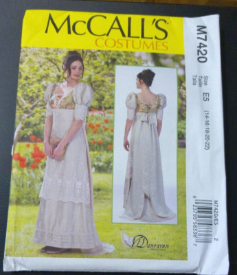 McCalls Costume Pattern M7420 Ms Bridgerton C...