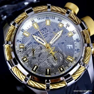 Invicta Reserve Bolt Muonionalusta Meteorite Swiss Mvt Gold Tone 50mm Watch New - Picture 1 of 12