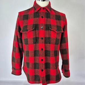 J CREW *Wallace & Barnes* Men’s Flannel Shirt RED/GRAY BUFFALO CHECK Medium/M - Picture 1 of 15