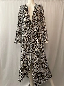 Maxi vestido envolvente para mujer H&M Mod manga larga negro blanco talla S - Imagen 1 de 9