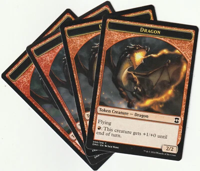 ✪ 4 MAGIC The Gathering DRAGON Red Token Creature MTG PLAYSET EMA/EN 2016 - Bild 1 von 2