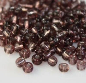 100g SILVER LINED GLASS SEED BEADS 11/0- 2mm 8/0- 3mm 6/0- 4mm 26 COLOUR CHOICE - Picture 1 of 33