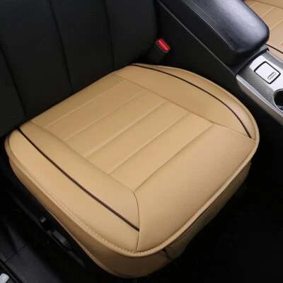 Beige Car Front Seat Cover PU Leather Full Surround Pad for Auto Chair Cushion - Image 1 of 4
