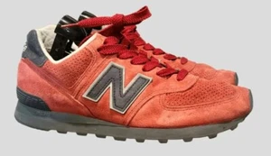 New Balance 574 9.5M Red Suede - Picture 1 of 4