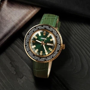 Rare Green Raketa World (City) 1980s Vintage Soviet Mechanical Wristwatch Mens - Picture 1 of 3