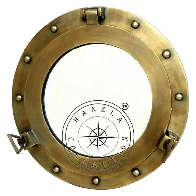12"Porthole Nautical Maritime Ship Wall Mirror Antique Brass Home Decorative new - Image 1 of 4