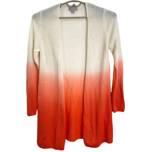 Pure Collection Womens 100% Cashmere Open Front Cardigan Dip Dye Size Medium