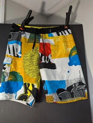RIP CURL RARE BOARD SHORTS TRUNKS Crazy Pattern NICE! Size 36 - Image 1 of 4