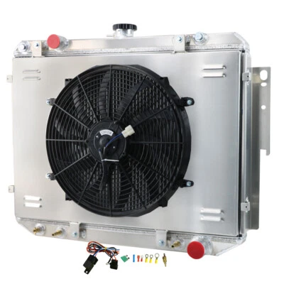 3 Rows Radiator+Shroud Fan For Dodge B150 250 RAM 1500 2500 3500 VAN 3.9L 5.2L - Изображение 1 из 4