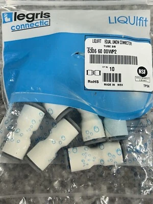 Legris Parker 6306 60 00WP2 Push-to-Connect Nylon Straight Union 3/8" Tube 10pcs - Image 1 of 2