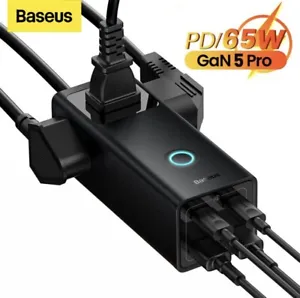 Baseus GaN5 65W Digital Power Strip 3AC Surge Protector Desktop Adapter Sockets - Picture 1 of 8