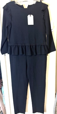 NWT ZARA Kids Girls Black Jumpsuit size 13/14 years ruffled crepe peplum - Image 1 of 4