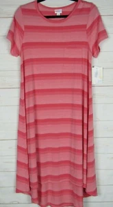 Vestido para mujer Lularoe Carly rosa a rayas talla XS NUEVO CON ETIQUETAS - Imagen 1 de 3